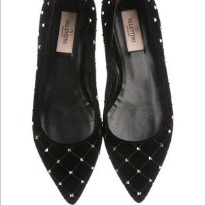 Valentino rockstud velvet flats